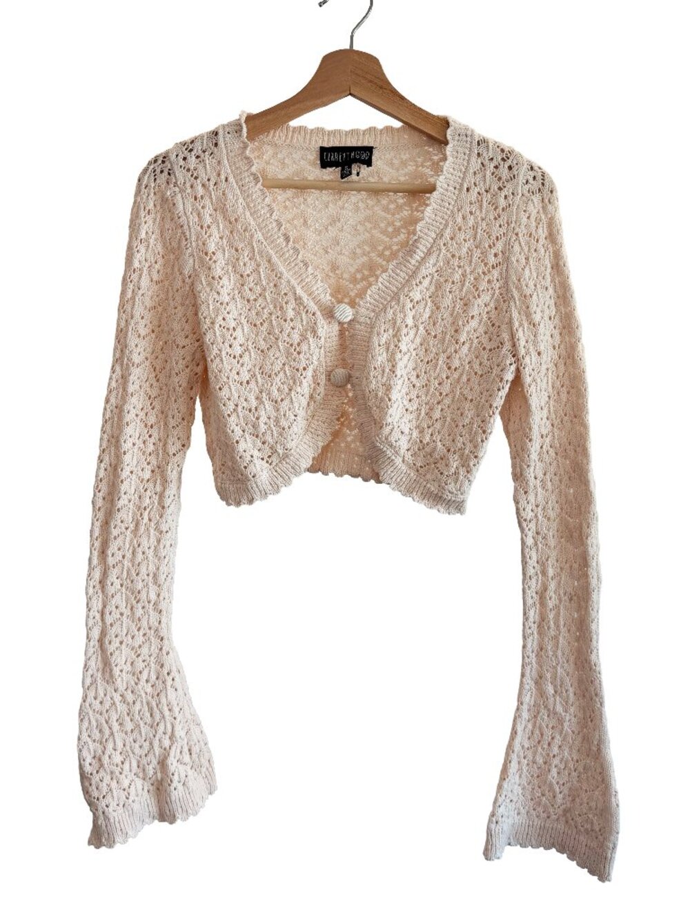 Dolls Kill Nature Goddess Crochet Cardigan- Off White - size xs